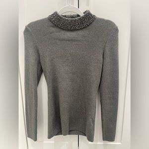 White House Black Market Long sleeve Beaded Neck Size XS